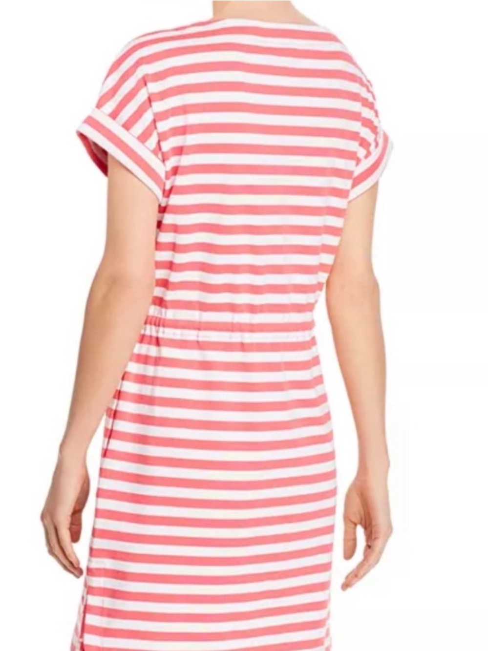 Tommy Bahama Amira Pink & White Striped Drawstring Dress - Picture 2 of 5